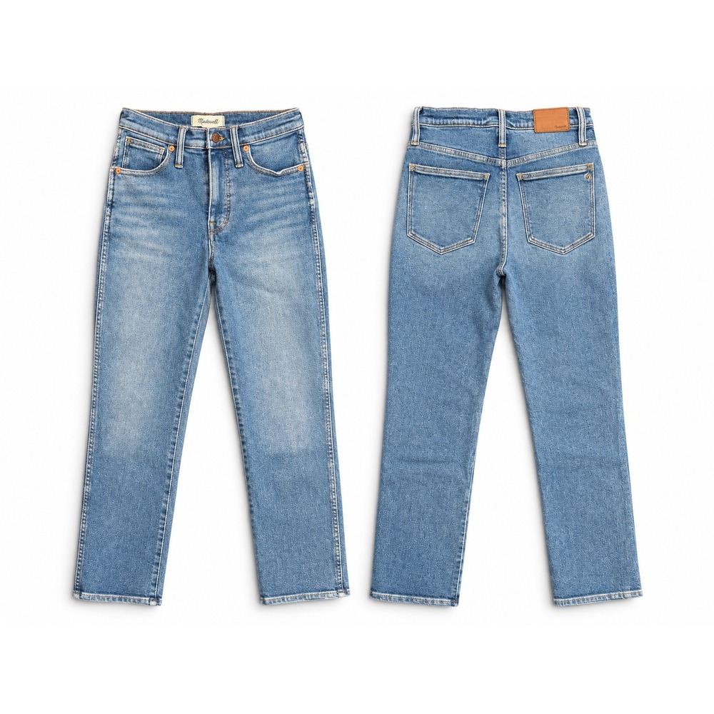 Madewell Stovepipe Jeans Womens 25 Medium Wash Stretch Straight Leg Denim Chic